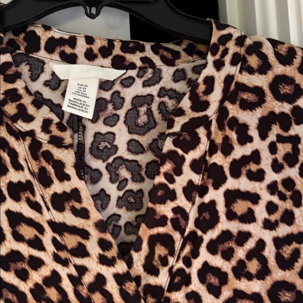 H&M Animal Print V-Neck Dress Slips on Overhead